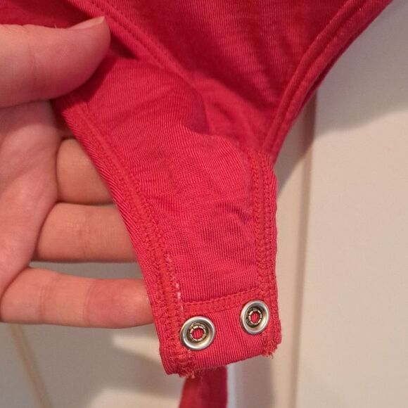 Woolx Sophia Womens Size M Pink Wool Tencel Blend Long Sleeve Bodysuit Top - Picture 4 of 12